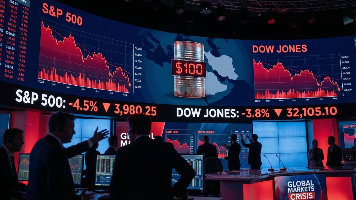 Stock market selloff as Dow drops 700 points and oil surges past $100 per barrel amid Iran war escalation