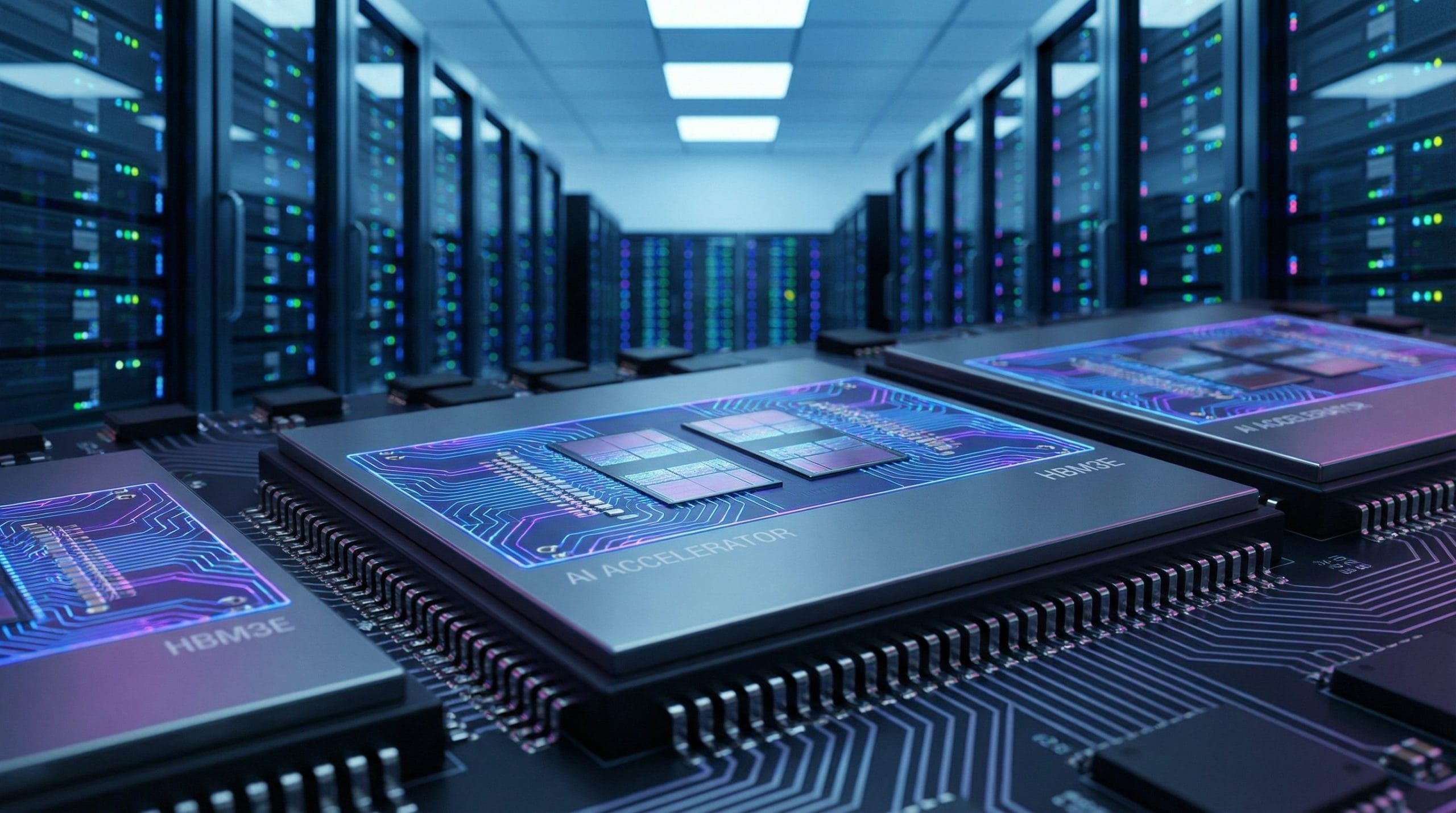 Micron Technology HBM memory chips in modern data center with AI infrastructure