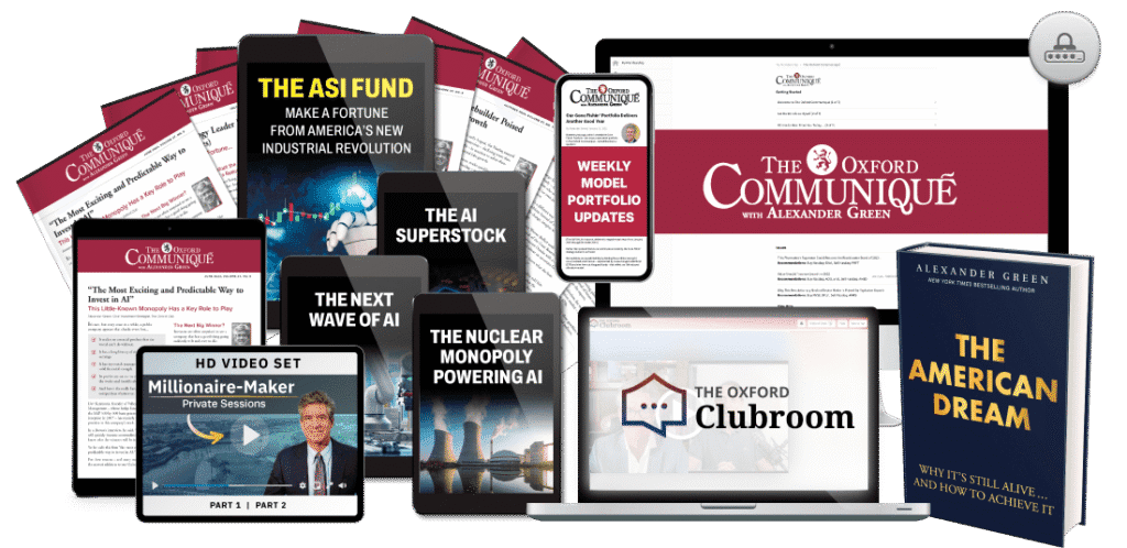 Oxford Communiqué Alexander Green: ASI Fund AI investment books, The AI Superstock, Nuclear AI Power, wealth building portfolio