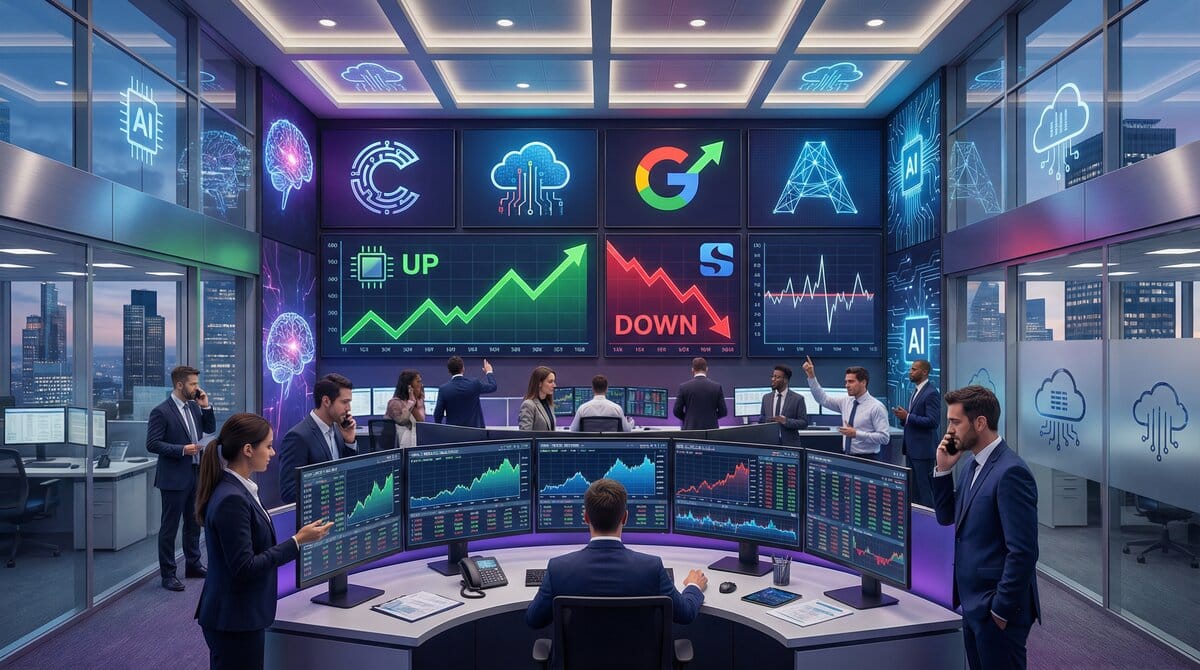 Tech earnings season trading floor