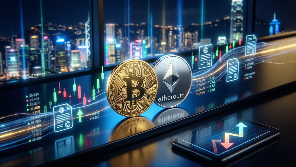Bitcoin and Ethereum Coins with Market Data