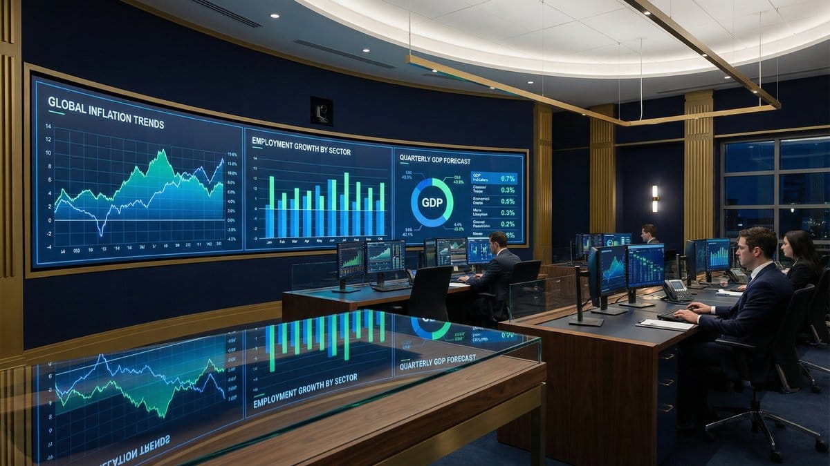 Economic Data Analysis Dashboard showing inflation, employment, and GDP indicators