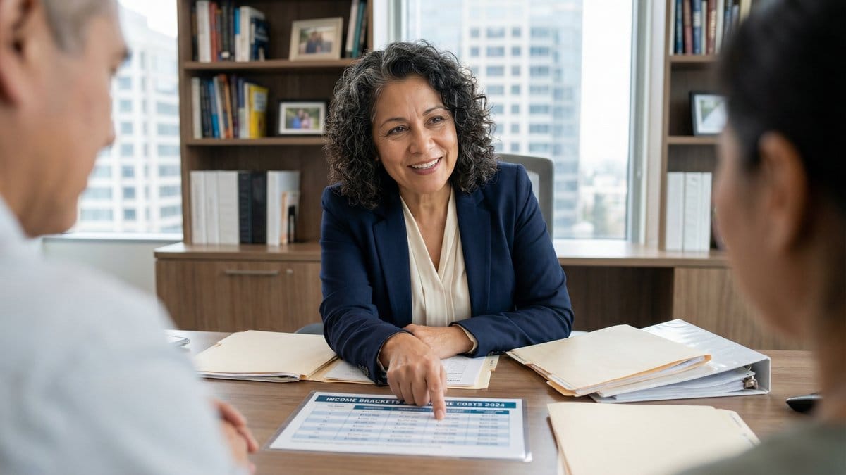 Financial advisor explaining Medicare IRMAA income brackets to clients