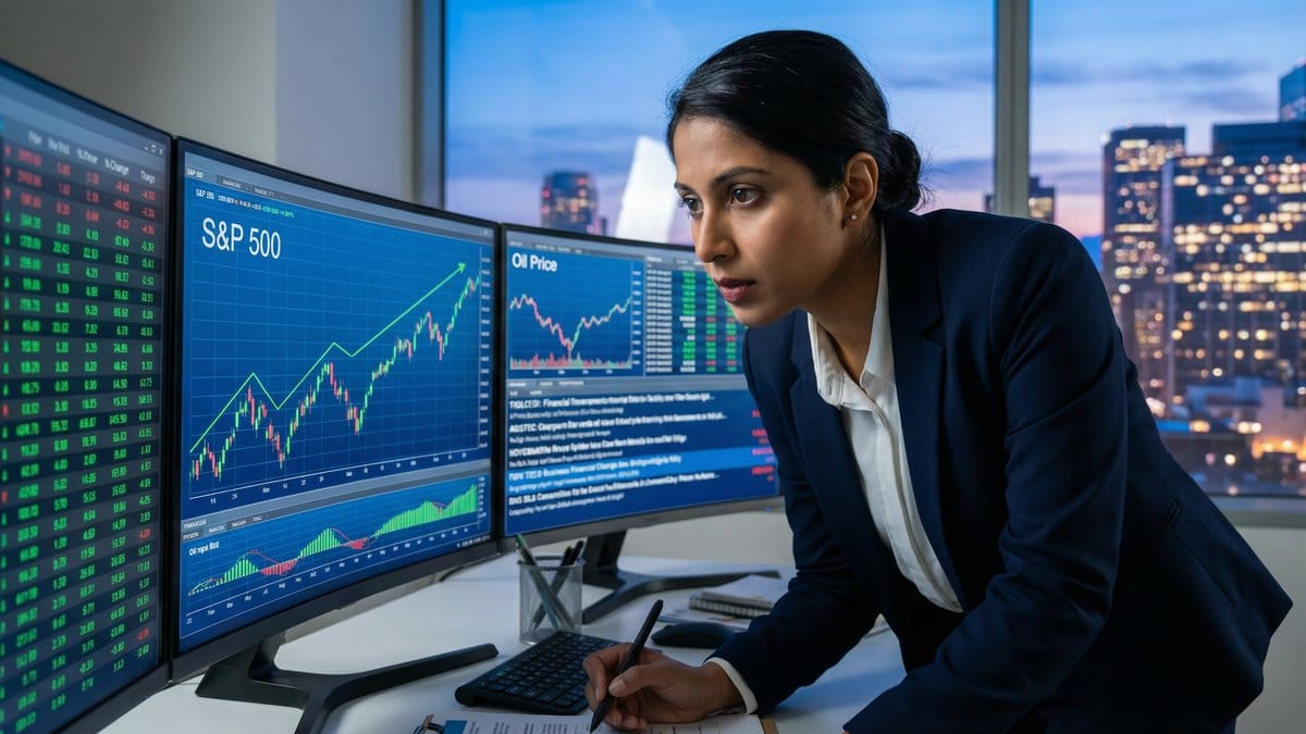 Financial analyst reviewing stock market charts and S&P 500 data - Daily Market Report April 01, 2026