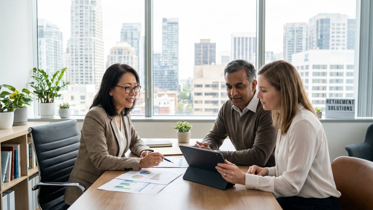 Financial advisor meeting with clients to discuss 2026 retirement planning strategies
