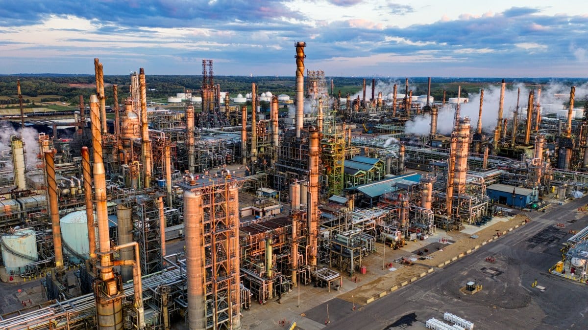 Oil refinery illustrating energy prices, geopolitical risk, and inflation pressures in July 2026