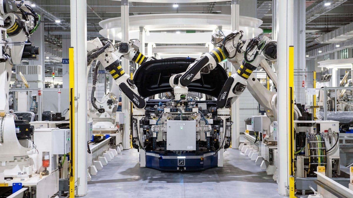 Automotive assembly line showing the industrial demand context for platinum and palladium