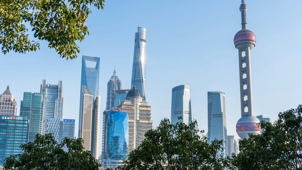 Shanghai financial district skyline representing Asia and international markets